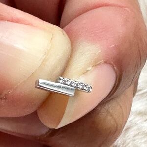 NEW w/o Tag-Buddha ENCORE White Gold & CZ Press Fit Earring